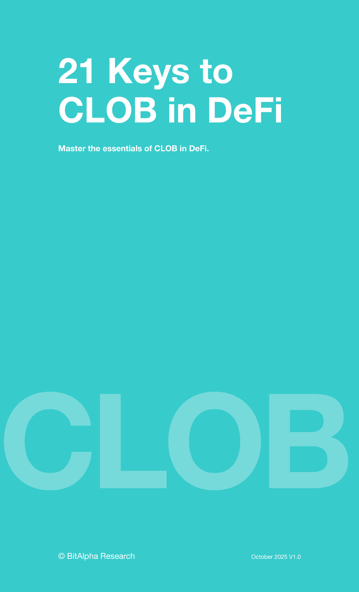21 Keys to CLOB in DeFi cover