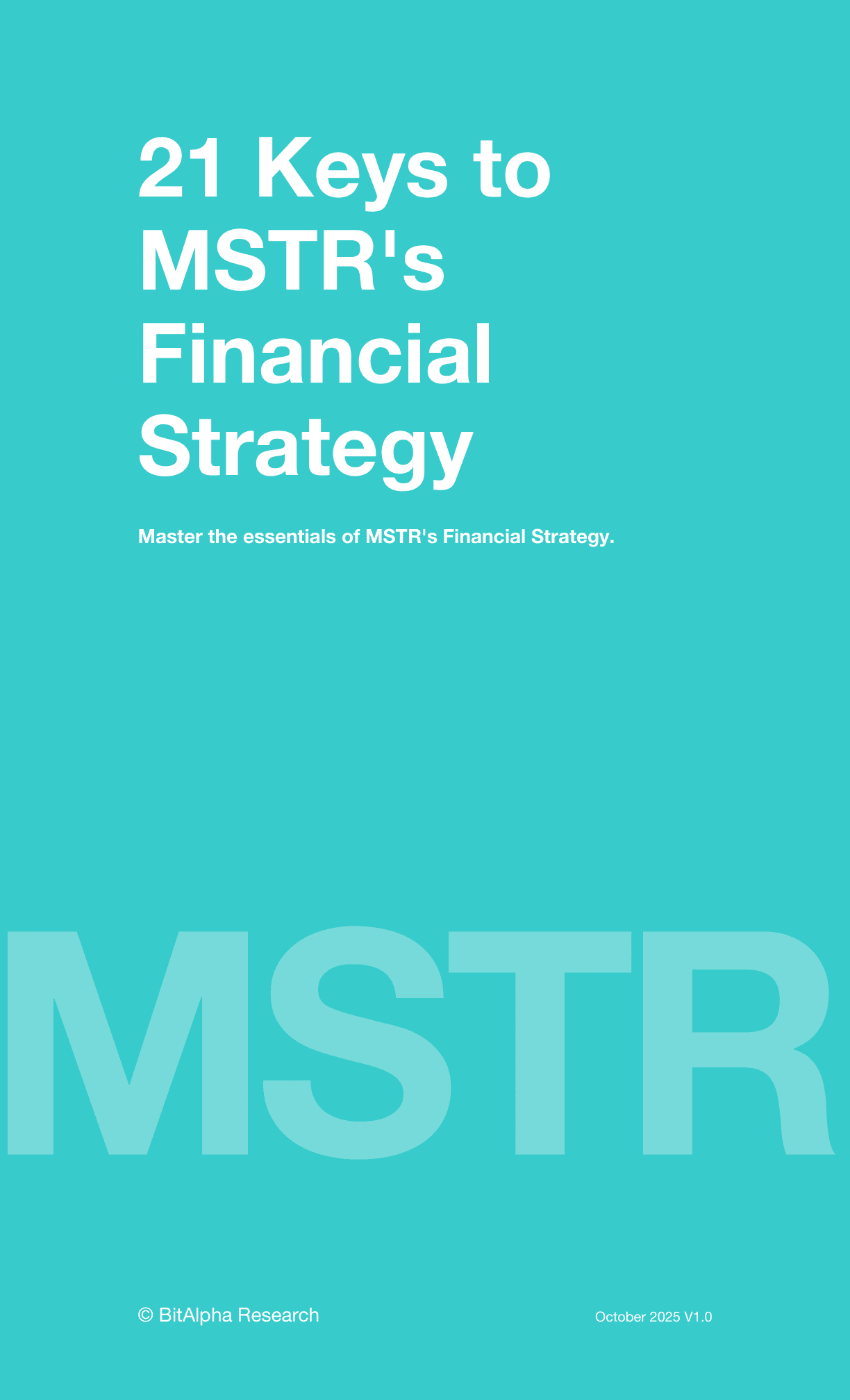 21 Keys to MSTR's Financial Strategy cover
